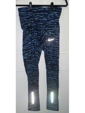 Nike Tech Wilder Mens Camo Dri-FIT Running Tights Blue Large 839984-480 L